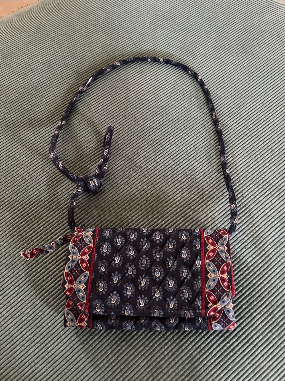 Vera Bradley Quilted Paisley Fold Over Purse